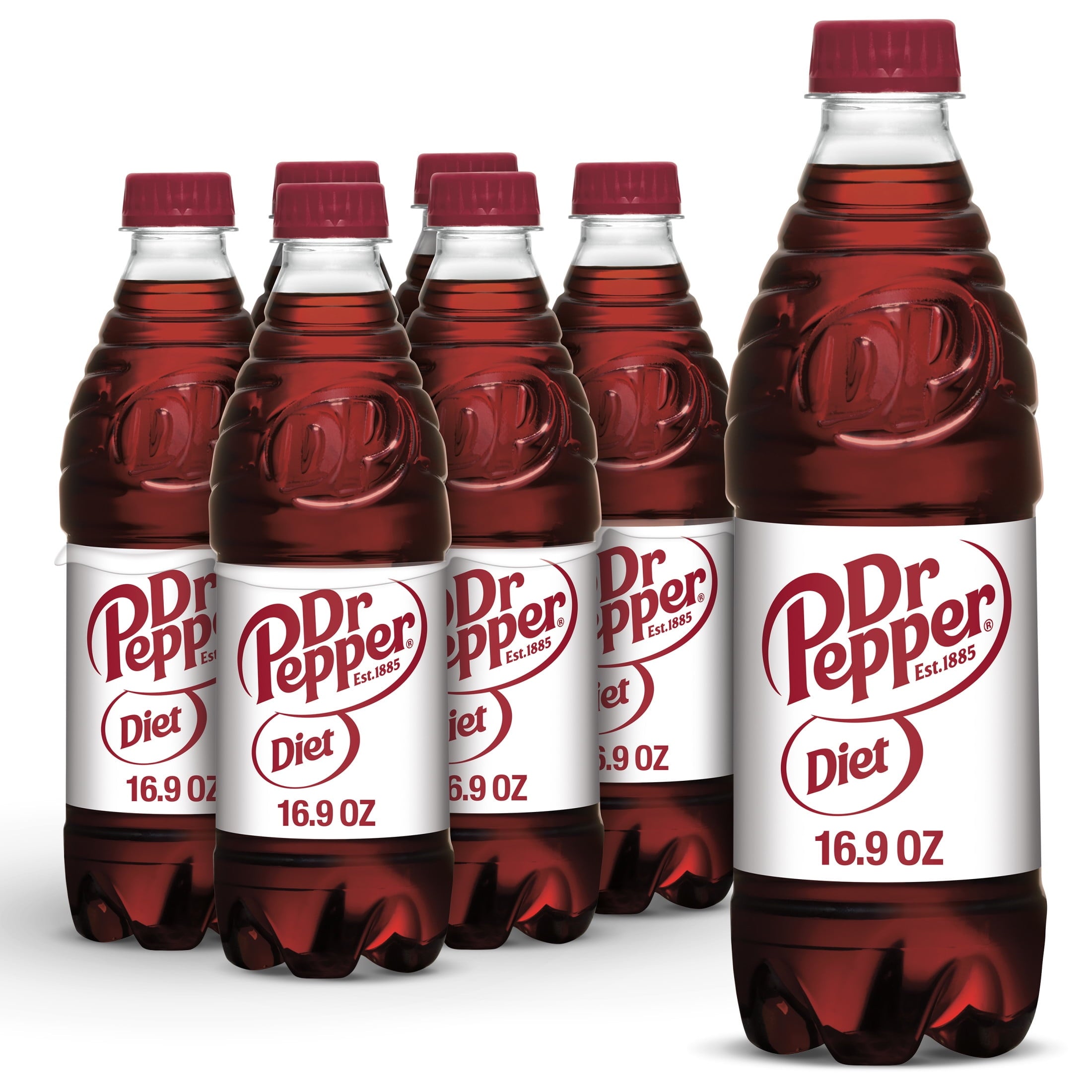 Diet Dr Pepper Soda, 16.9 fl oz Bottles, 6-Pack